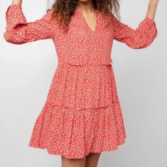 Rails Everly Carmine Daisies Long Sleeve Dress XXS - Picture 7 of 7